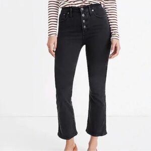 Madewell Cali Demi Boot Jeans sz 26 Button Fly Black